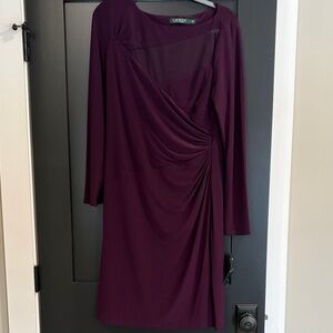 Lauren Ralph Lauren Women's Long Sleeve Dress in Deep Purple